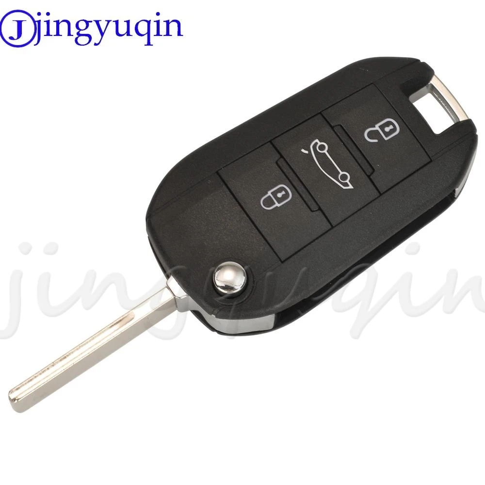 Jingyuqin Filp Składany zdalny kluczyk samochodowy FoB 433.92MHZ FSK 4A Chip do Peugeot 208 2008 308 508 Citroen C3 C4 C5 Uncut HU83 Blade