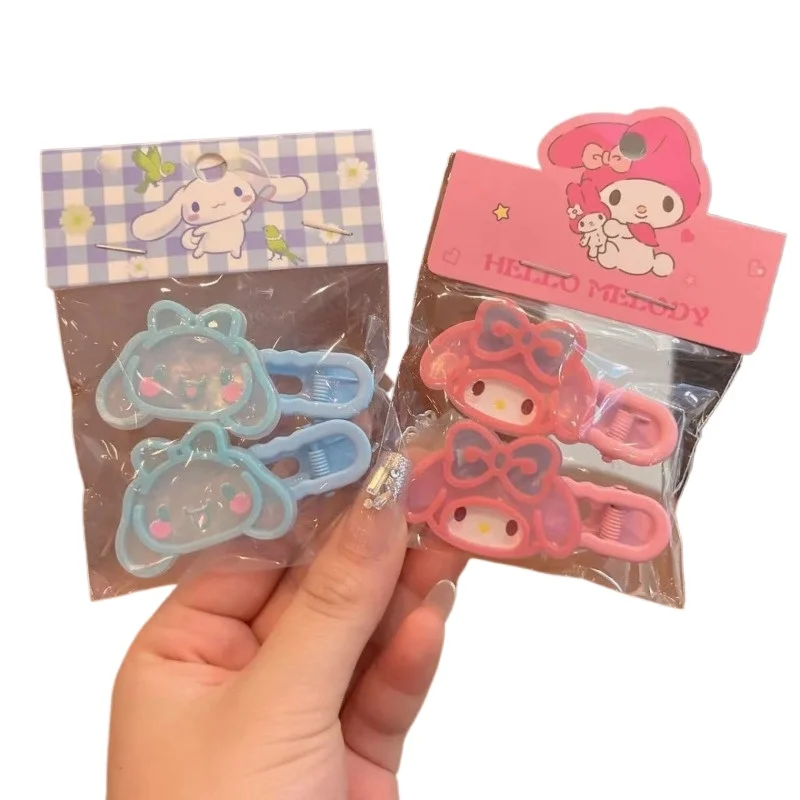 8 Pcs Sanrio Hello Kitty Kuromi My Melody Rubber Band Cute Cartoon Hair Clip Cute Baby Hairband Girls Headband Accessory Gift