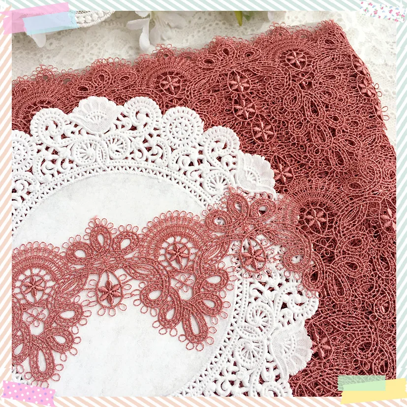 2 Yards 5.5cm Wide Water Soluble Lace Trimming camel Flower Fabric Lace Decoration Diy Headscarf Hair Clothing Lace Trim Ribbon