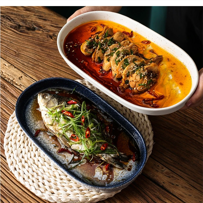 

Керамическая посуда, овальная 12-дюймовая керамическая посуда, основное блюдо, десерт, ресторан отеля