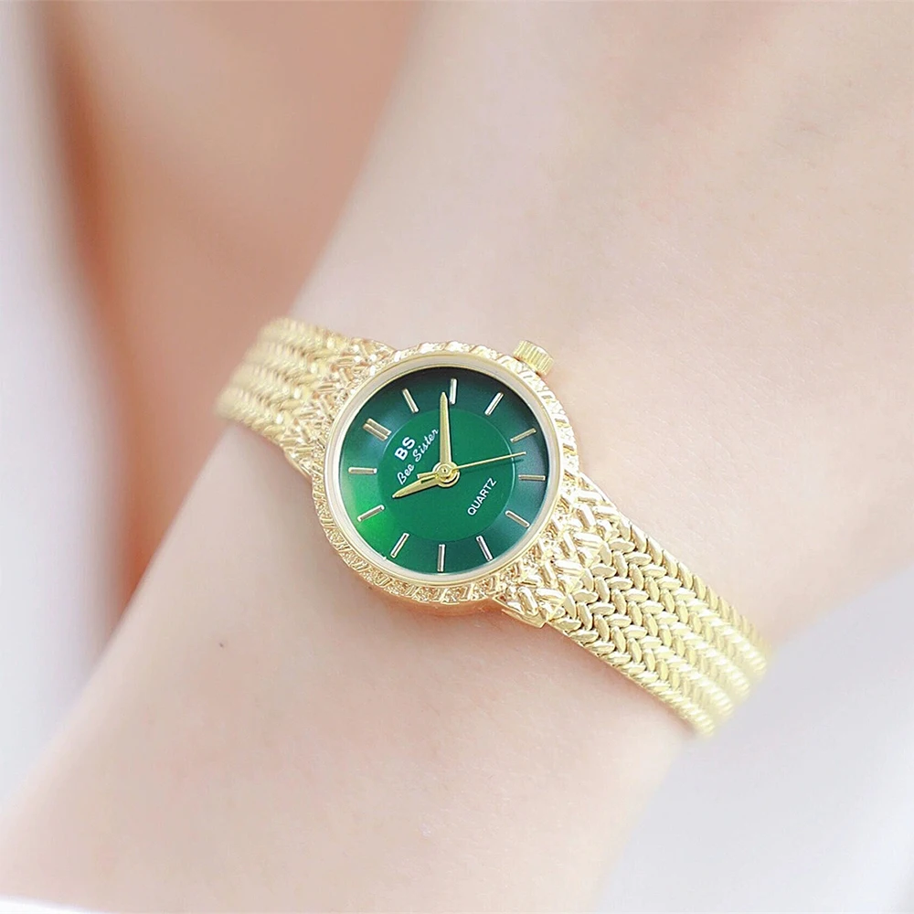 BS Bee Sister Reloj de pulsera informal de moda simple para mujer Esfera redonda Relojes de pulsera de cuarzo impermeables para mujer Regalos