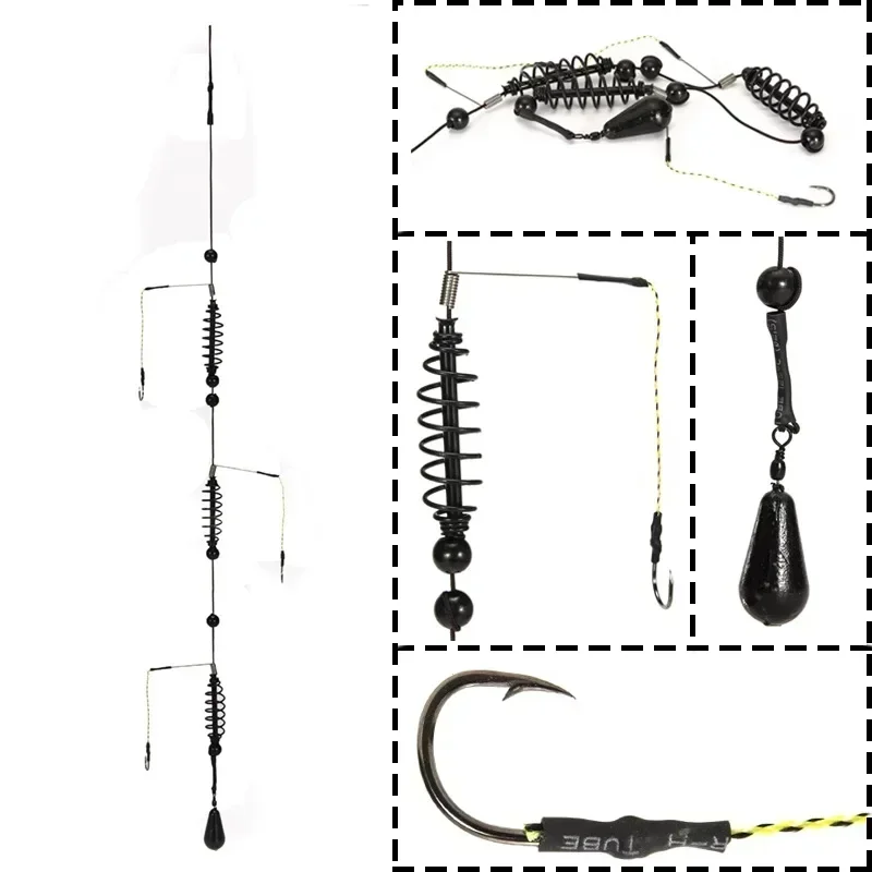 Fishing Hook  Feeder  Artificial Lure Bait Cage Set Fishing Feeder Baitholder Catfish Jigs Carp Fishing Tackle Tools 15g-40g