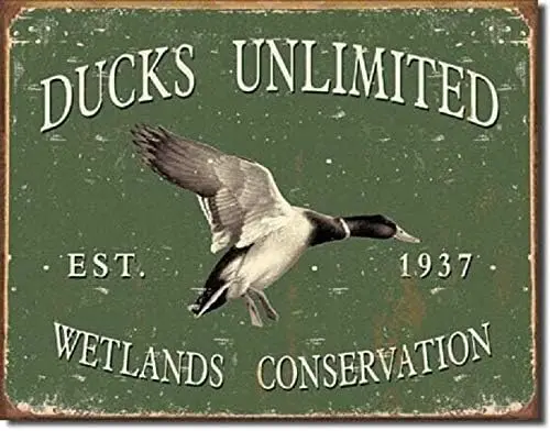 SRongmao Ducks Unlimited Since 1937 Vintage Look Retro Hunt Cabin Wall Decor Metal Tin Sign in