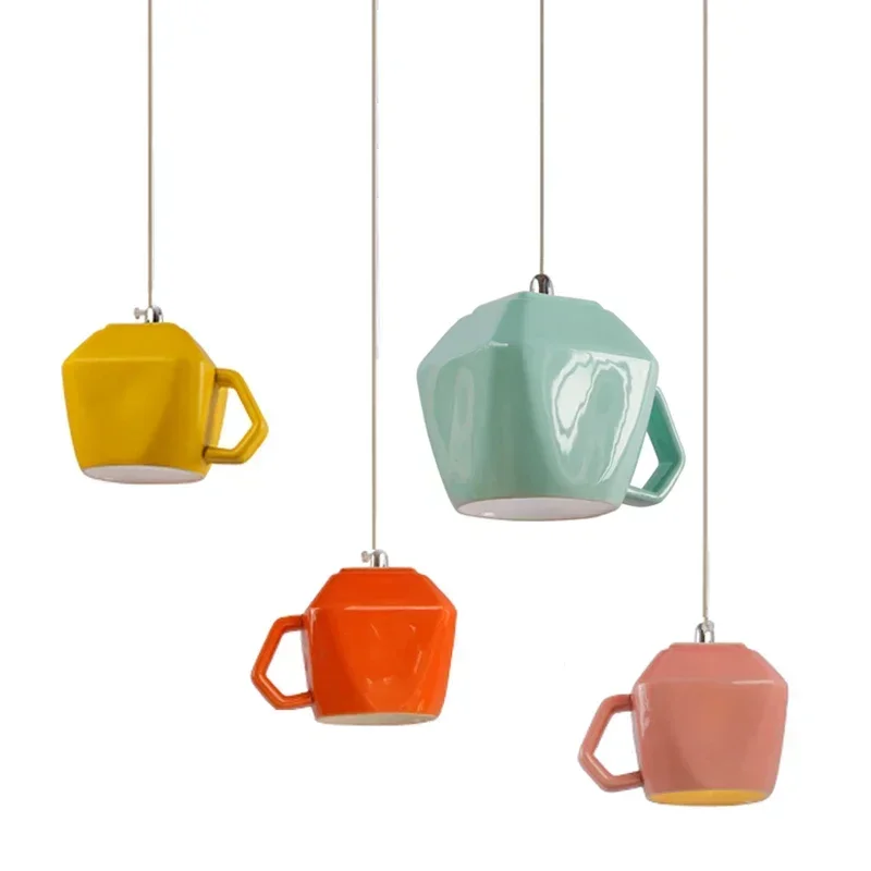 TechHPModern Cup Pendant Light Nodic Dining Room Hanging Lamp Kitchen Chandelier Fixtures Ceiling