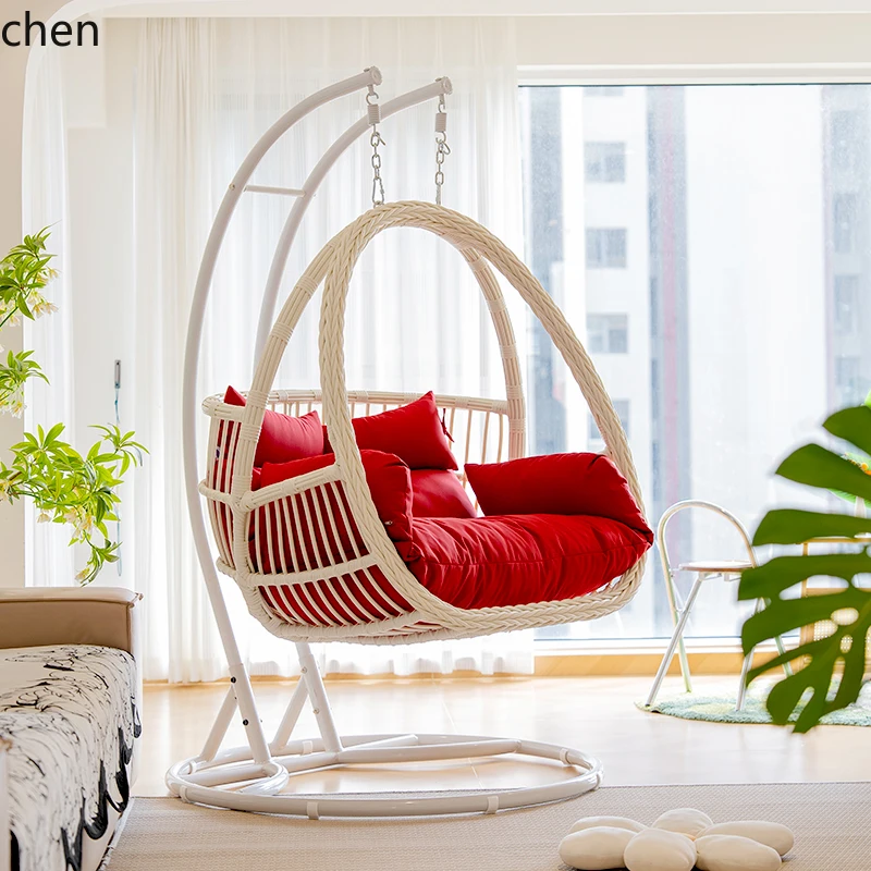 ZML hanging basket double hanging chair balcony  orchid indoor swing outdoor household hanging basket rattan chair