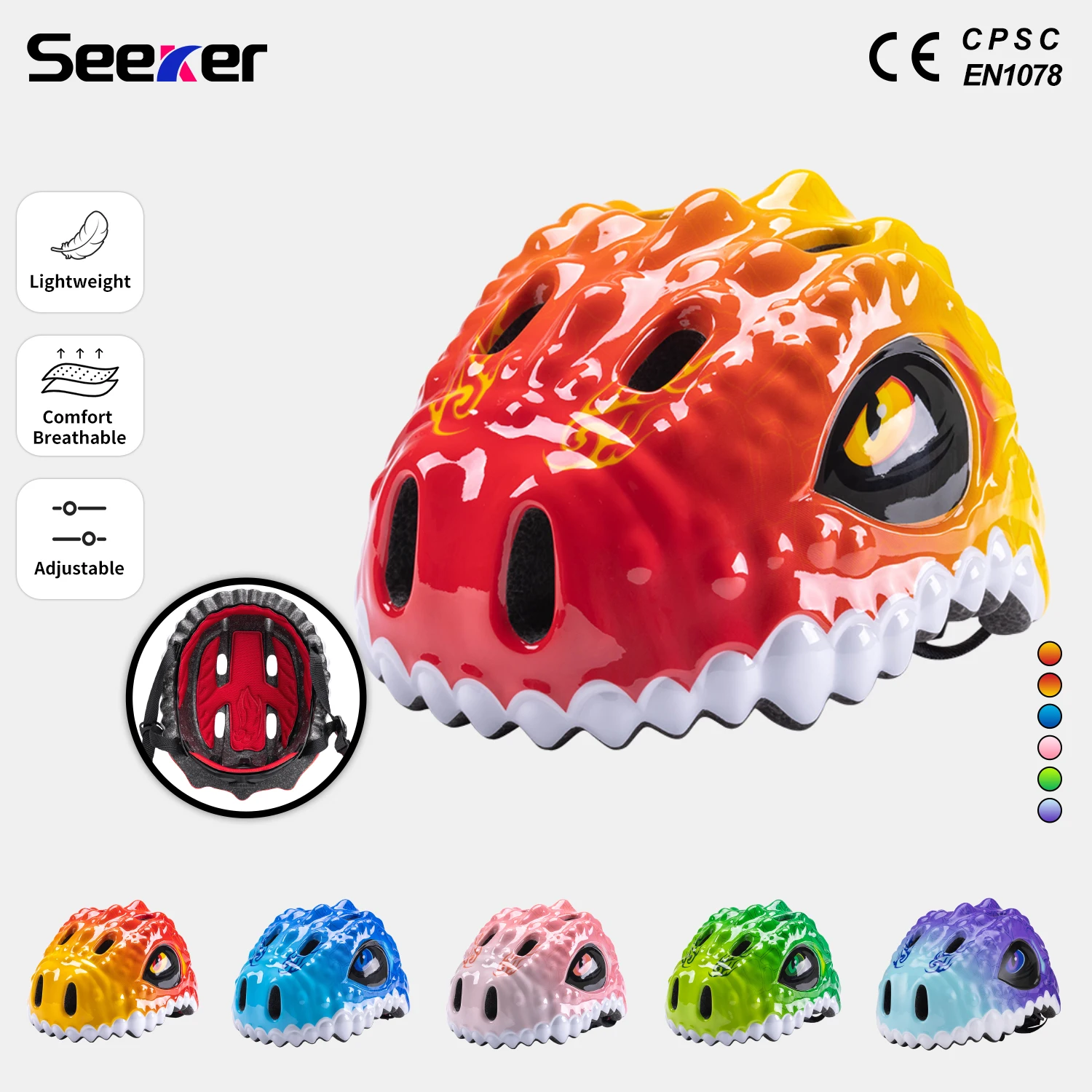 

Seeker Children's Helmet Integrated Scooter Balance Bike Bicycle Helmet Outdoor Sports Safety Helmet Children's Bicycle Helmets