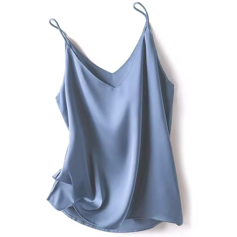 20246 Summer Camisole Slim Vest Sexy Women Sleeveless V-Neck Gray Tee Tank Tops Female Solid Black/White Korean Crop Tops Y2k - Image 11