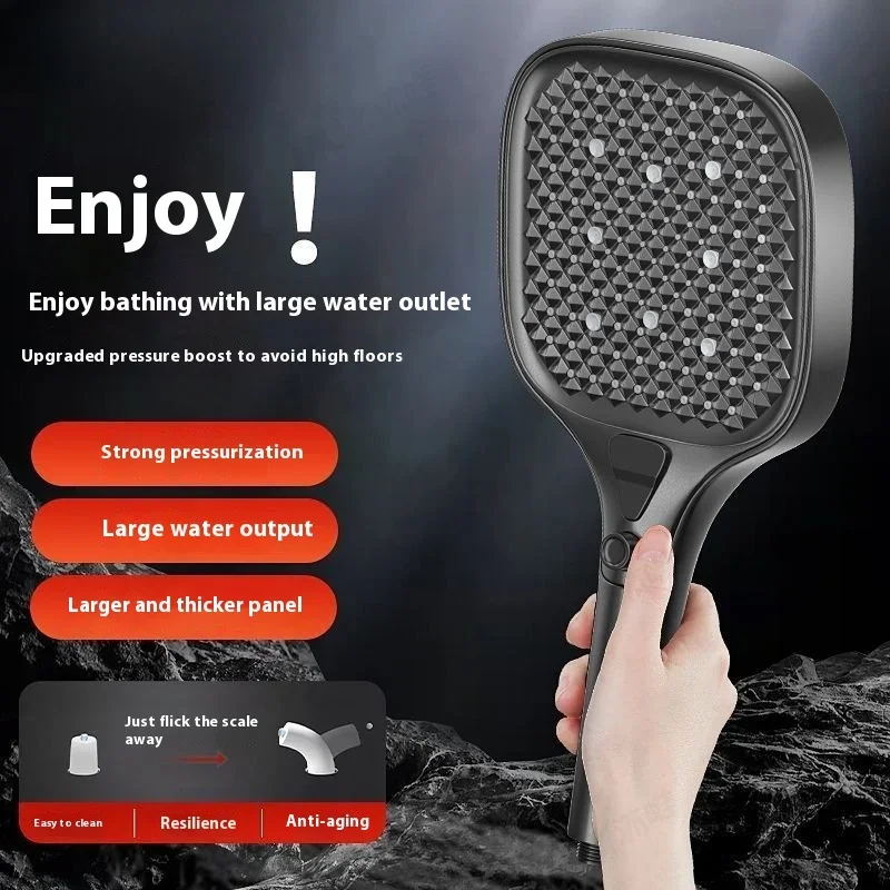 Large Panel High Pressure High Flow Shower Head | Detachable Universal Bathroom Faucet Attachment