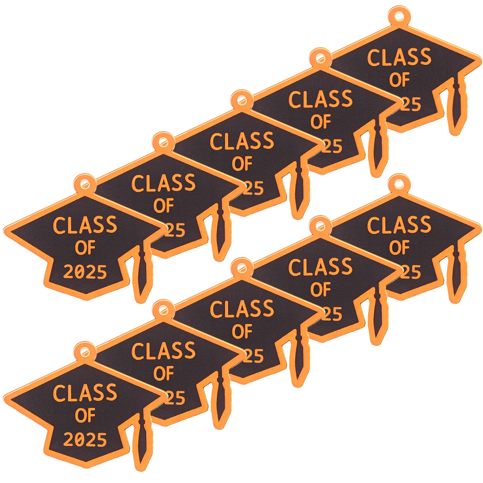 

12 Pcs Graduation Hat Ornament 2025 Charms for Crafts Acrylic Ornaments Small Jewelry