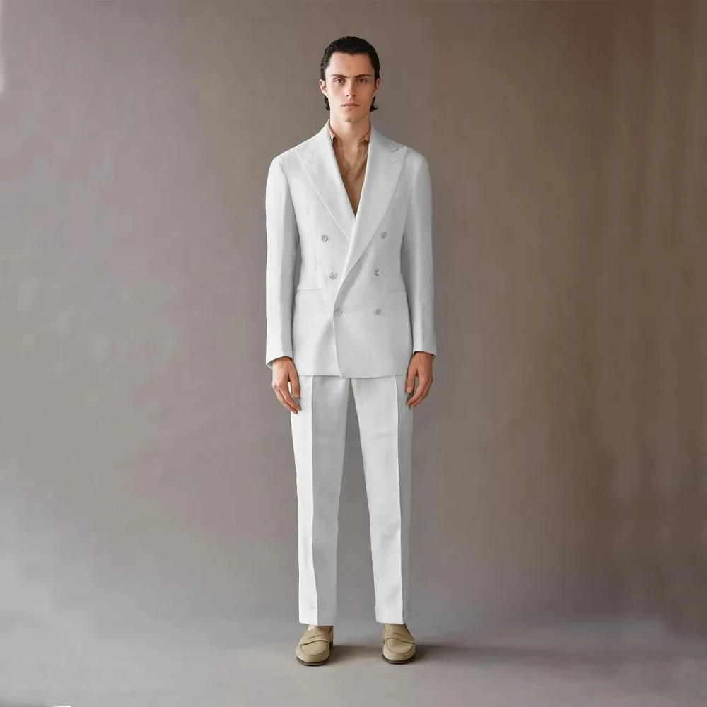 

High Quality Men's Suit 2 Piece Blazer Pants Business Luxury For Wedding Men's Costumes Adult Man Costume Summer Serge Casual