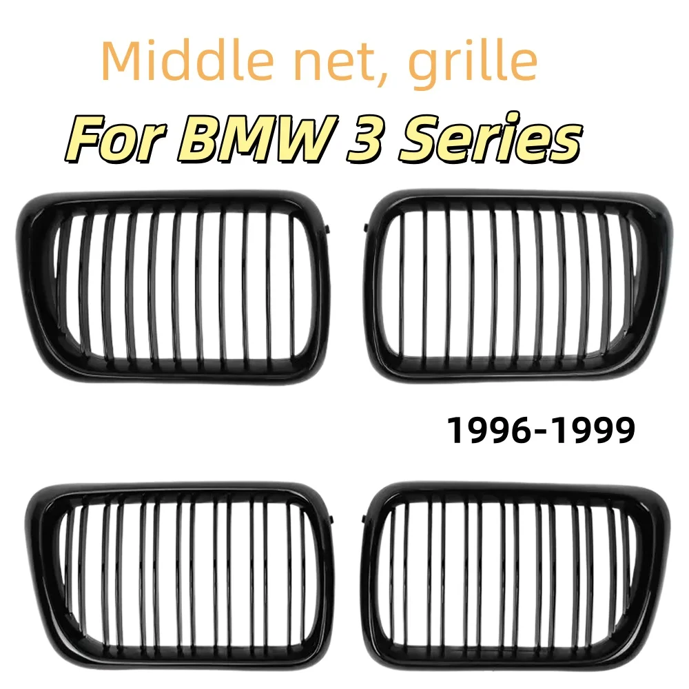

For BMW E36 Glossy Black Dual Slats Upper Grilles Auto Accessory for 1996-1999 Models - Vehicle Enhancement Part