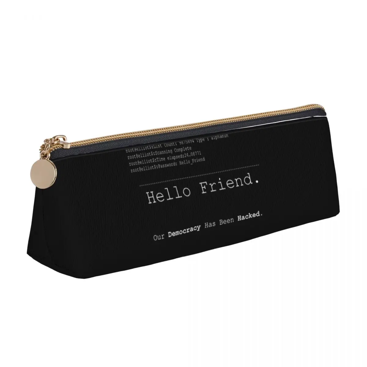 Mr Robot Hello Friend Fsociety Pencil Cases Pen Holder Storage Stationery Supplies Large Storage Pen Box Pencil Bag for Kids