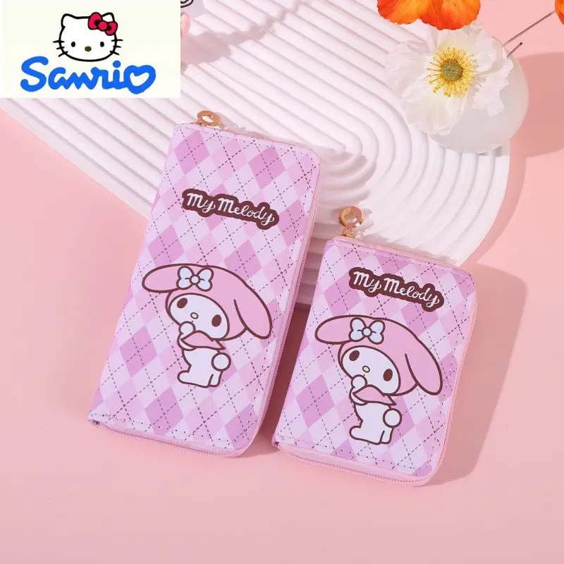 سانريو أزياء عالية الجودة بو الكرتون الإبداعية Kuromi المحفظة طويلة طالب سستة لطيف تغيير المحفظة المحمول