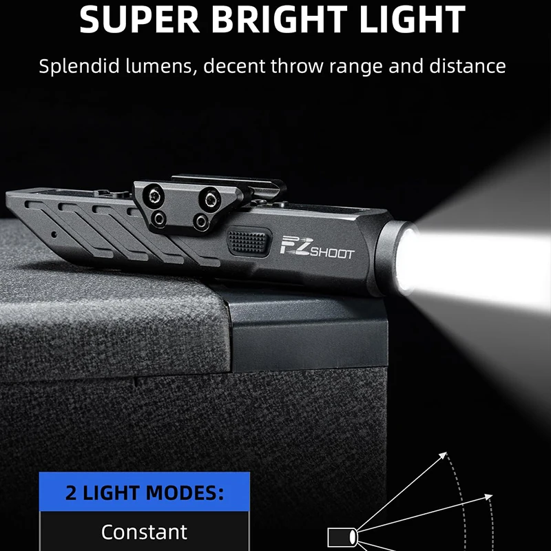 MidTen Flashlight 1700 Lumens For Rifle With Strobe Mode Fit M-Rail and Picatinny RailRifle Magnetic Rechargeable