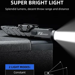 MidTen Flashlight 1700 Lumens For Rifle With Strobe Mode Fit M-Rail and Picatinny RailRifle Magnetic Rechargeable