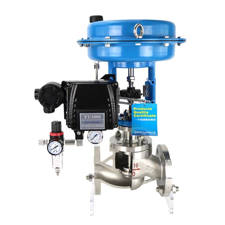 

Customized Standard Type Flow Control SS304 Pneumatic Single Seated Valve Pneumatic Air Diaphragm Control Flange Globe Valve