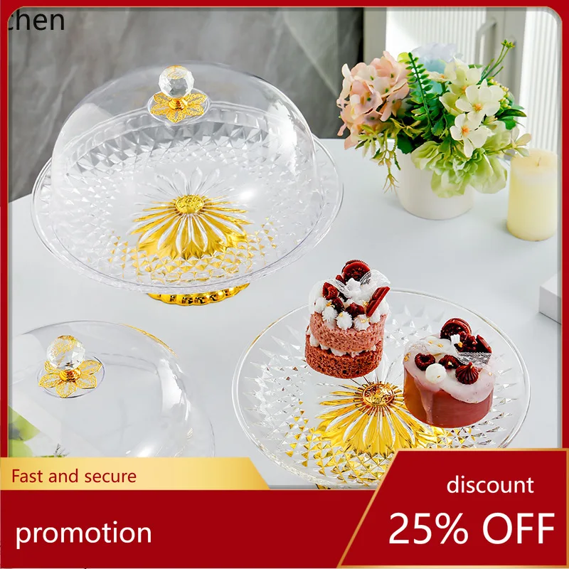 

ZML cake display tray, photo stand, bread tray, fruit tasting tray with cover, transparent plastic cover