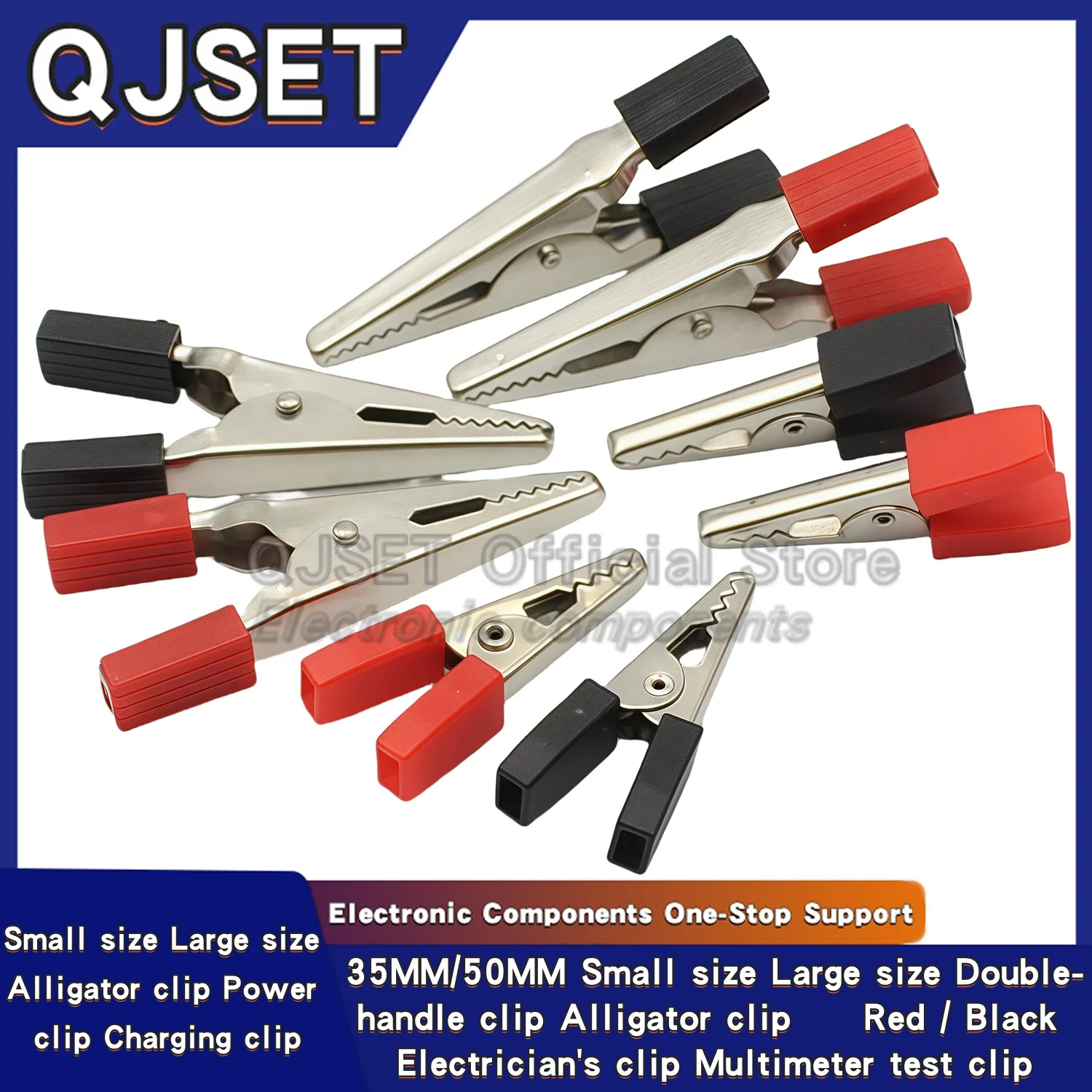 

10pcs 35/50MM small large crocodile clip sheath clip experimental clip battery charging source clip test clip double handle clip