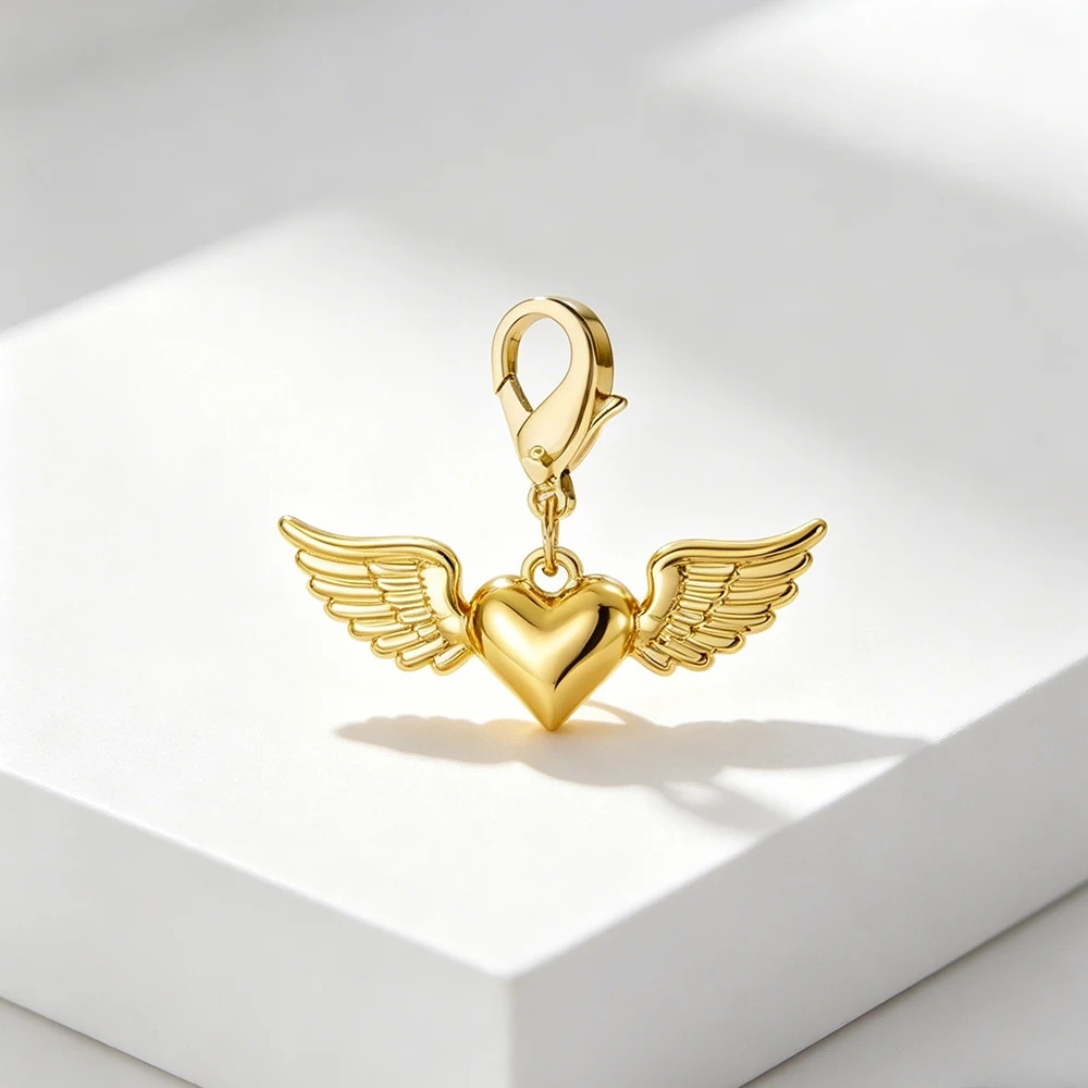 Mini-Anhänger mit Karabinerverschluss aus Edelstahl in Goldfarbe, DIY-Anhänger für Figaroketten-Armbänder, Damen-Schmuck mit Blumen-, Herz- und Sonnenmotiven – Detail 6