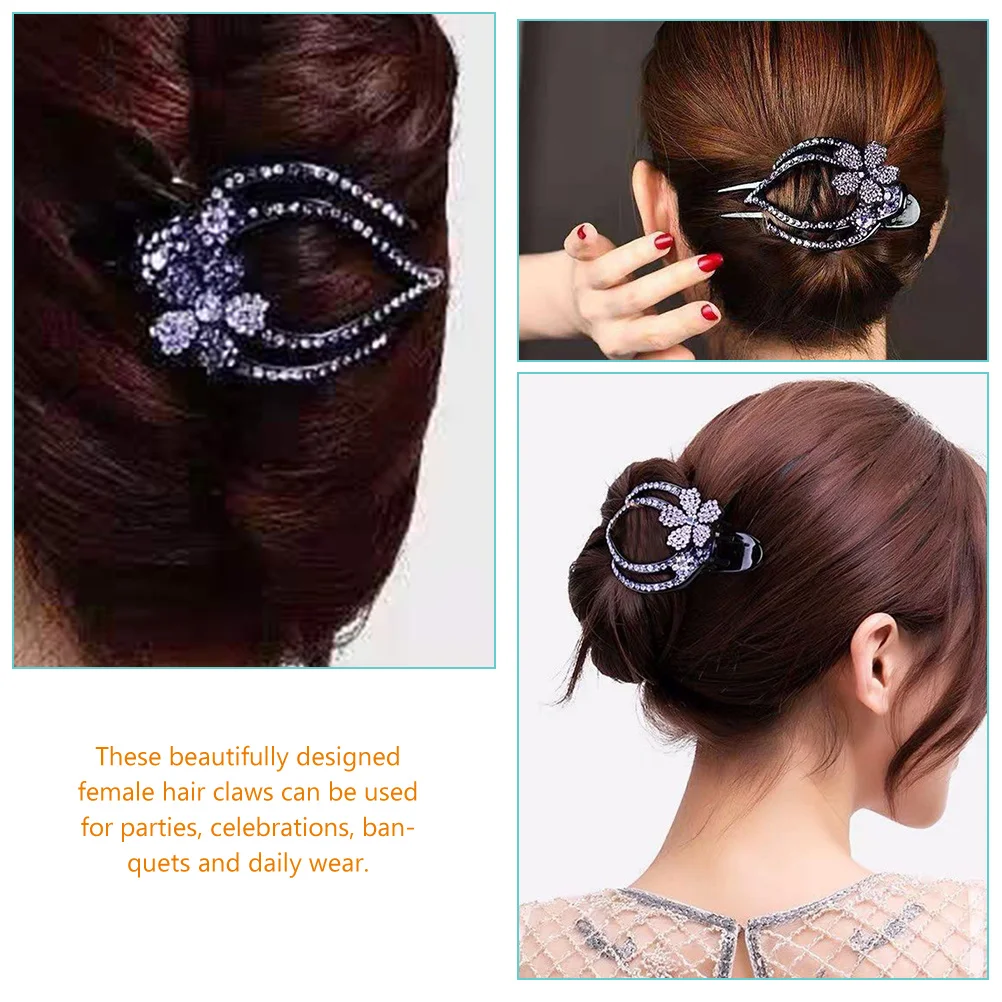 

2 Pcs Duck Duckbill Hair Clip Ponytail Clips The Flowers Barrettes for Billed