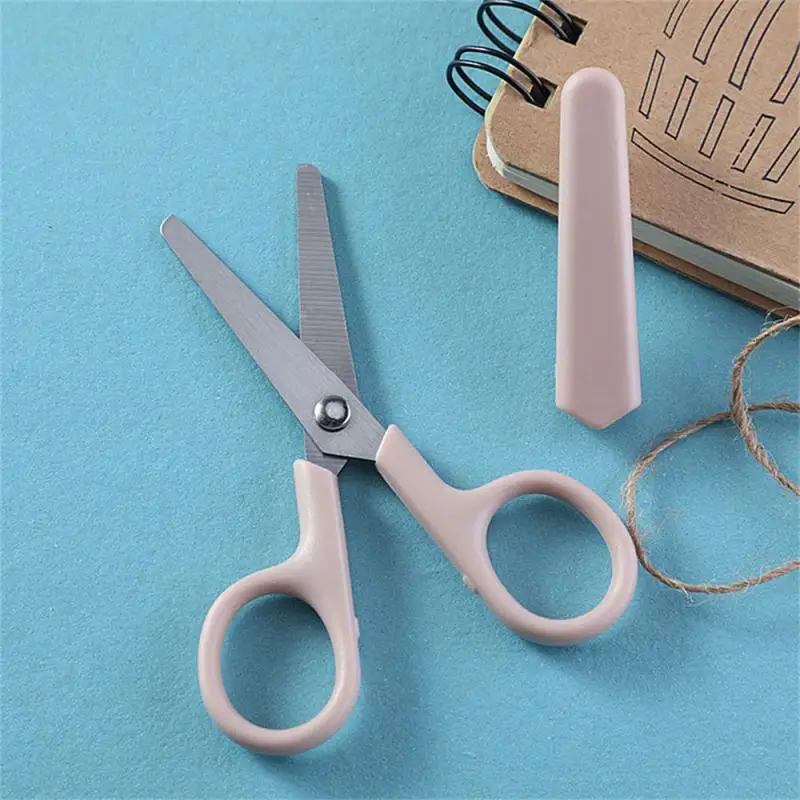 Simplicity Scissors Mini Creative Korean White Solid Color Stainless Steel Stationery Scissors Small Lovely Student Scissors