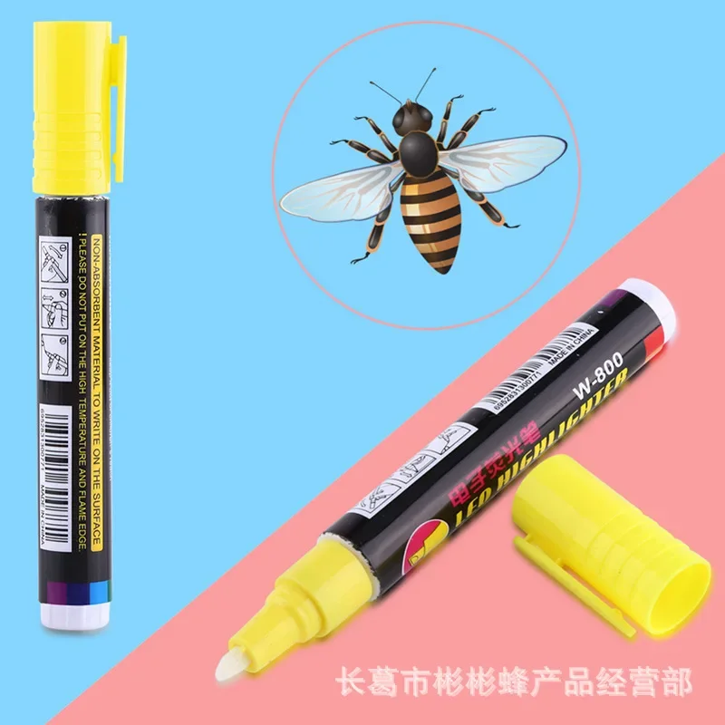 Marker Pen LED Highlighter Marks Pen 135mm*4mm 8 Colors Optional Bevel Nib Paintbrush Beekeeping Queen Bee Tools 1 Pcs