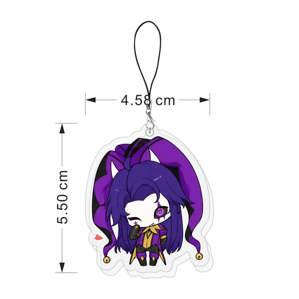 The Freak Circus Acrylic Keychain Strap 6cm TFC Chibi Pierrot Jester Harlequin Doctor Columbina Anime Phone Charm Lanyard Gift
