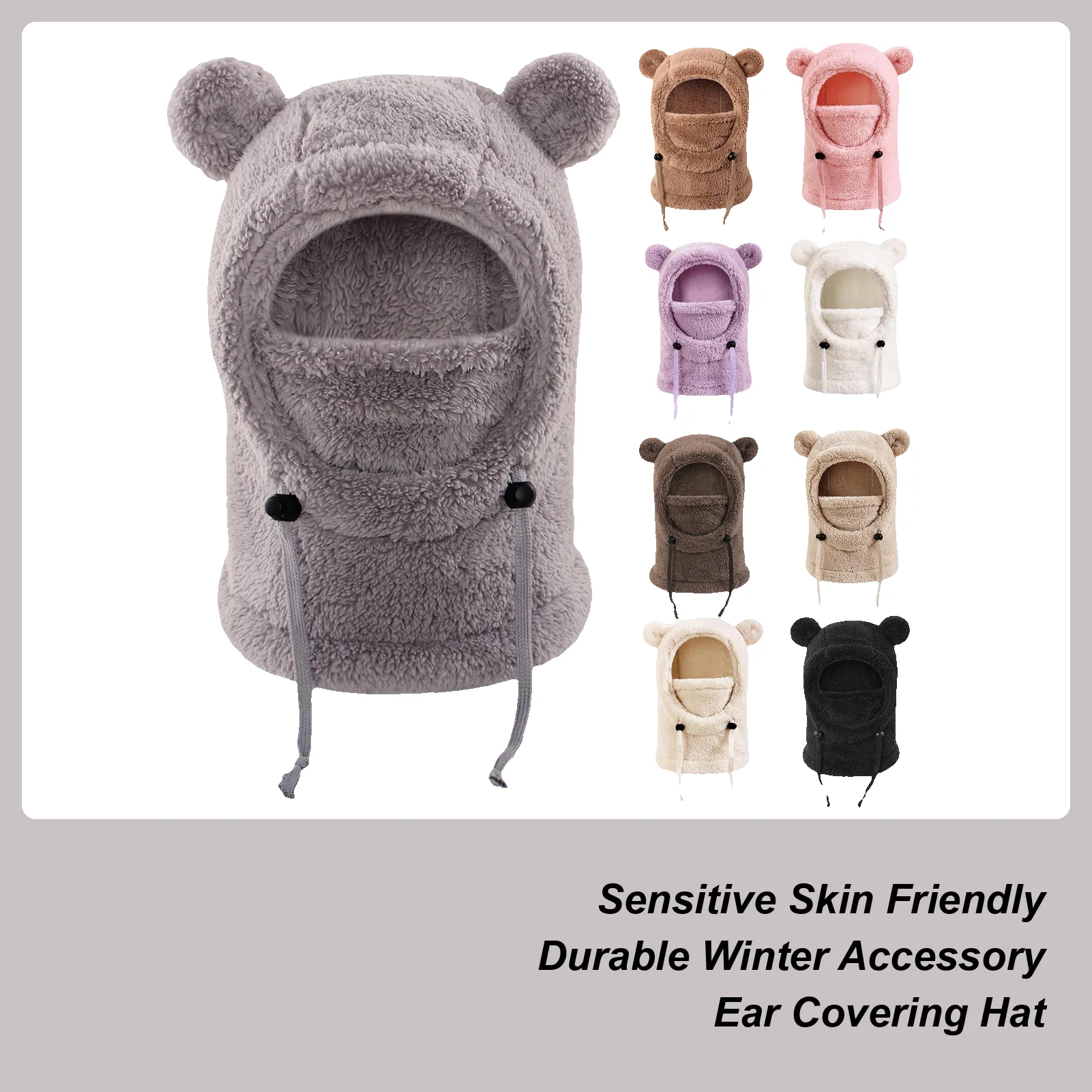 

Girls Winter Hat Warm Windproof Beanie Cold Weather Thermal Hat Face Cover For Kids Boys Girls Outdoor Cycling Snowboarding