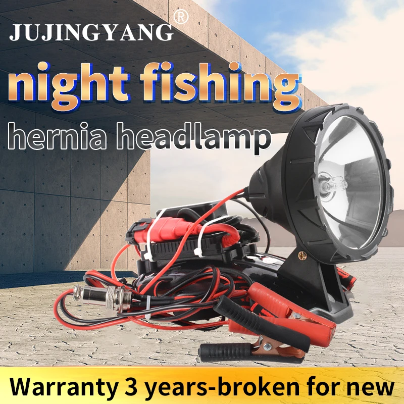 Xenon far süper parlak ışık siyah çukur gece balıkçılığı özel el feneri odaklama uzun mesafe açık far madencilik lambası