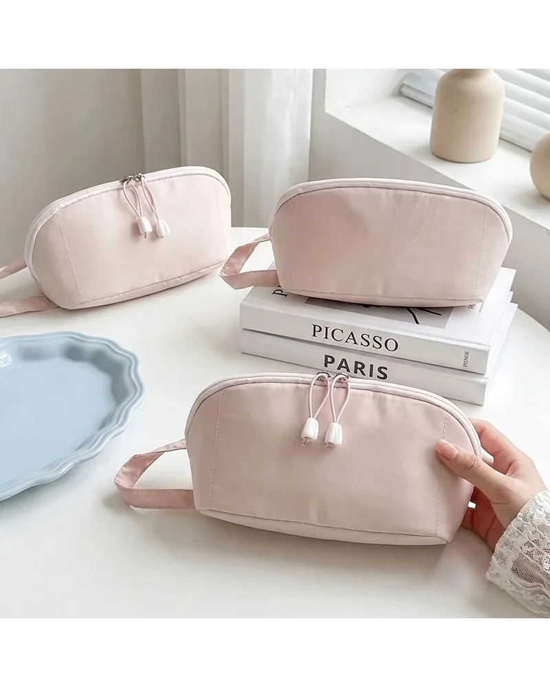 Gentle Girl Candy Pastel Macaron Cosmetic Bag Roomy Partitioned Portable Travel Toiletry Organizer