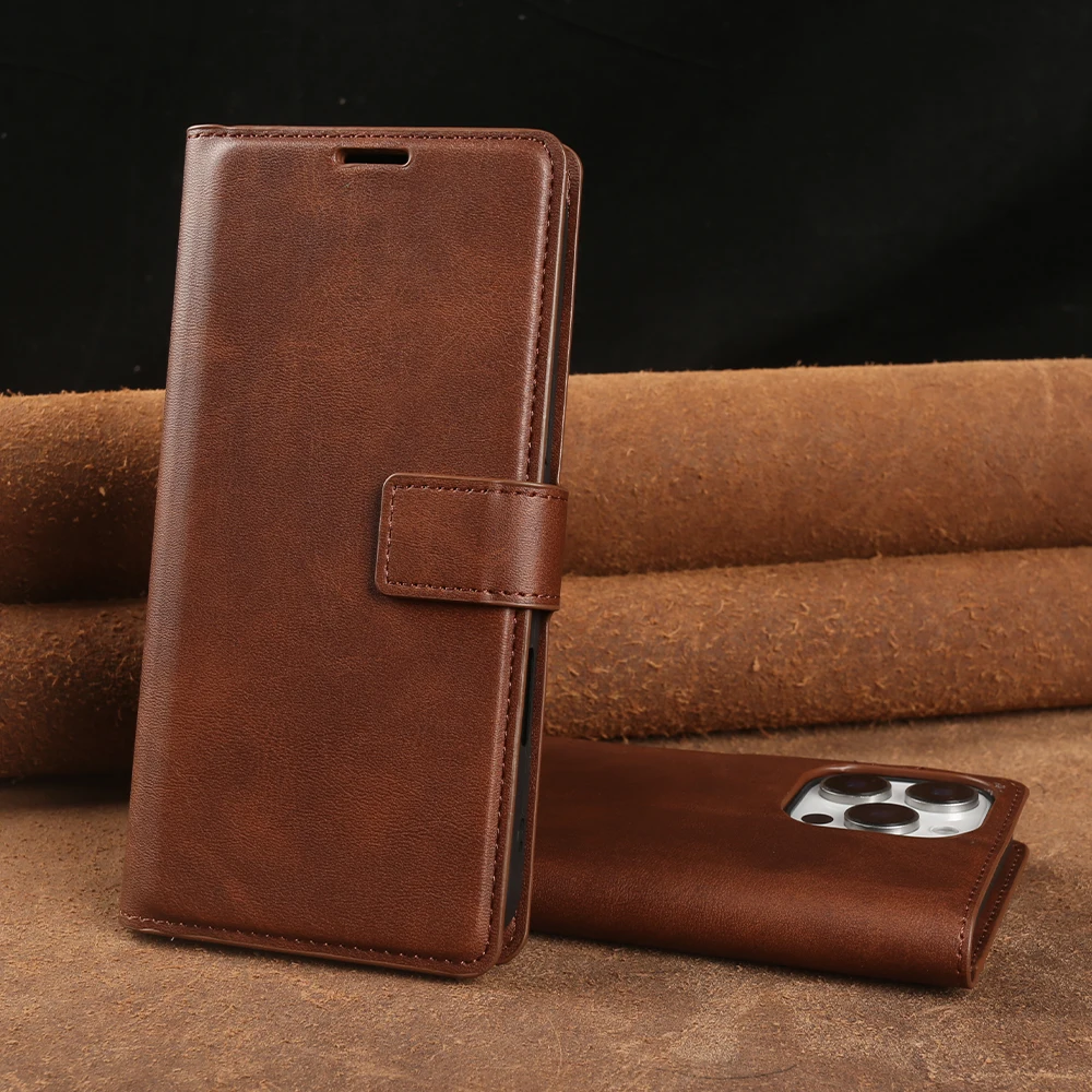

Funda Wallet Case For iPhone 17 Air 16 Pro 15 14 Plus 13 12 11 Mini 7 8 Pro Max XR XS Luxury Business Leather Cover Carcasa Capa