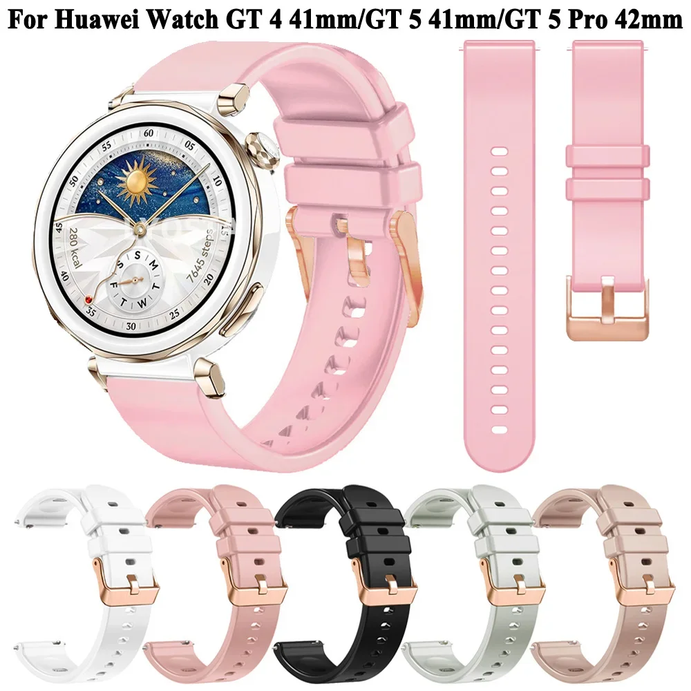 

Hot 18mm Silicone Watchband For HUAWEI WATCH GT 5 Pro 42mm Strap For Huawei Watch GT 5 GT 4 41mm Replacement Watchband For Girl