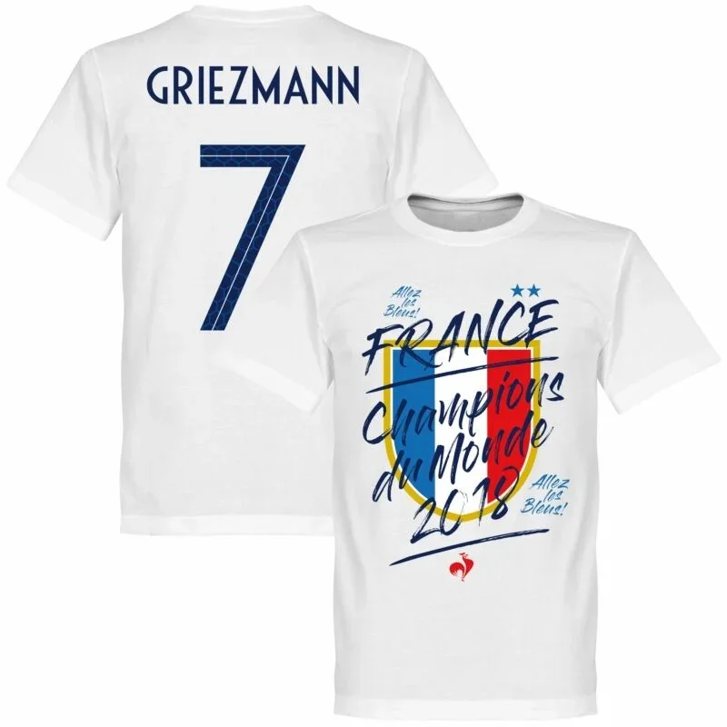 Camiseta estampada de algodón del campeón de Francia Du Monde Griezmann 7 para hombres y mujeres, camiseta informal y de moda para entusiastas del fútbol
