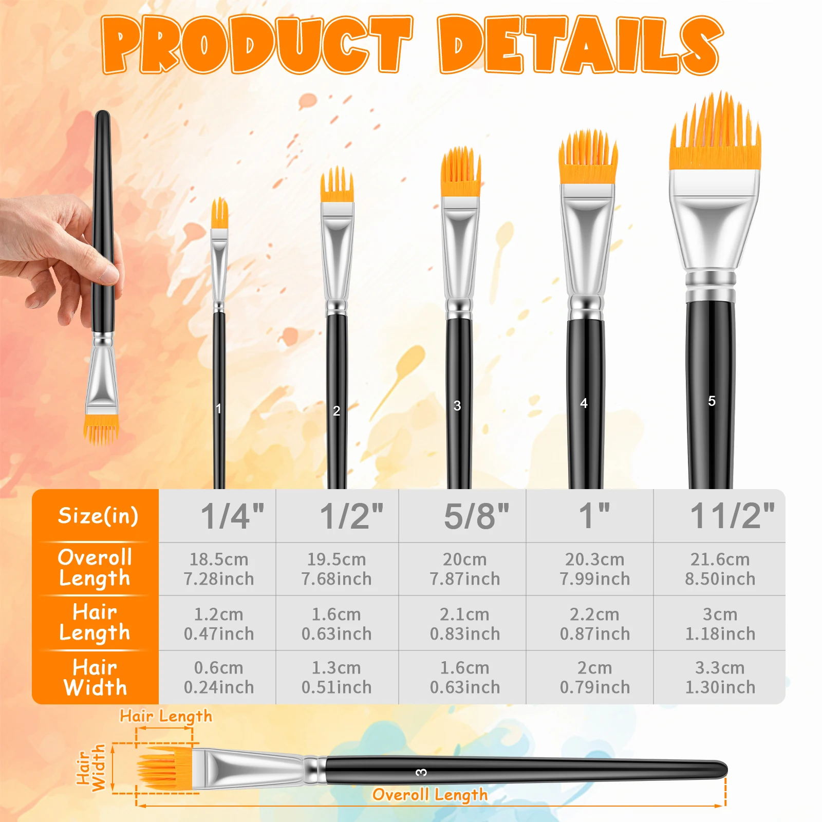4/5 Pcs Serrated Shape Paintbrush Set Multi Size Grainer Painting Brush Set Unique Texture Comb Paint Brushes for Oil Watercolor