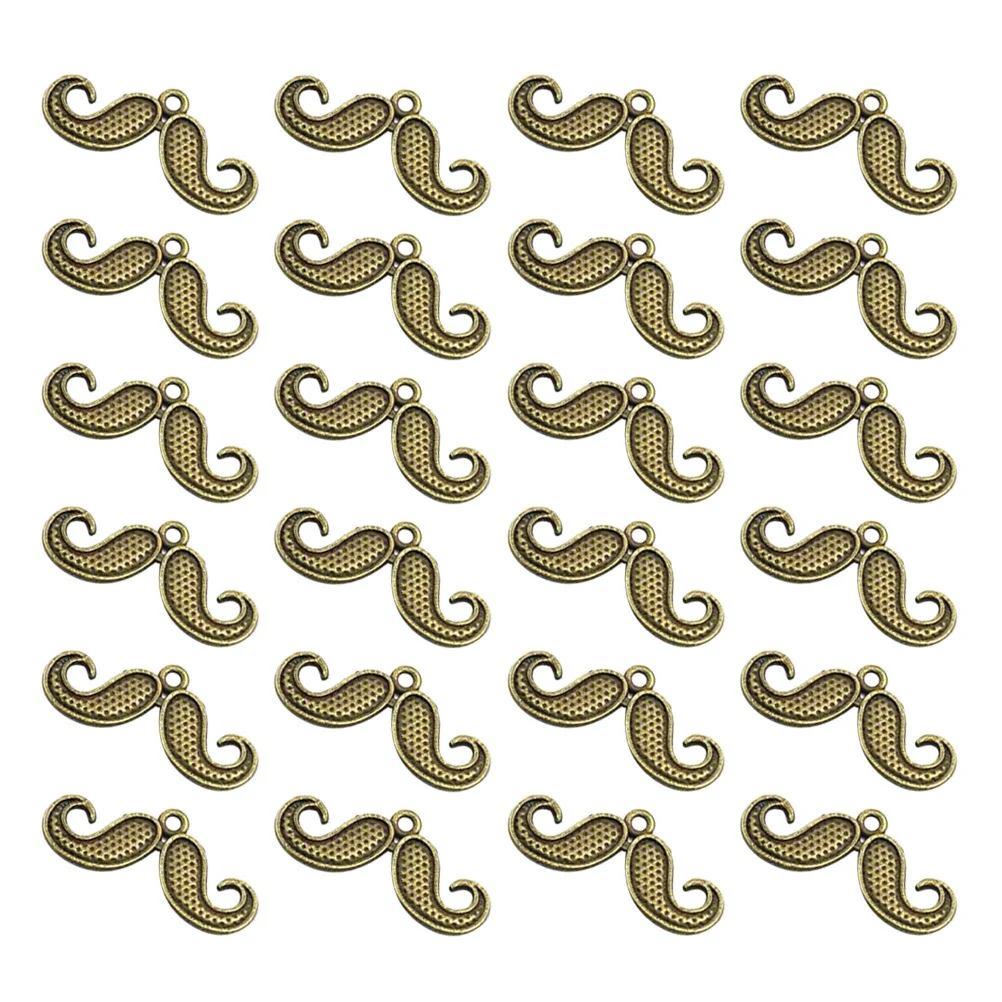 50 قطعة المعلقات الشارب سبيكة لصنع المجوهرات Diy بها بنفسك المشاريع الحرفية سوار قلادة المفاتيح ديكور حلية معدنية برونزية #5