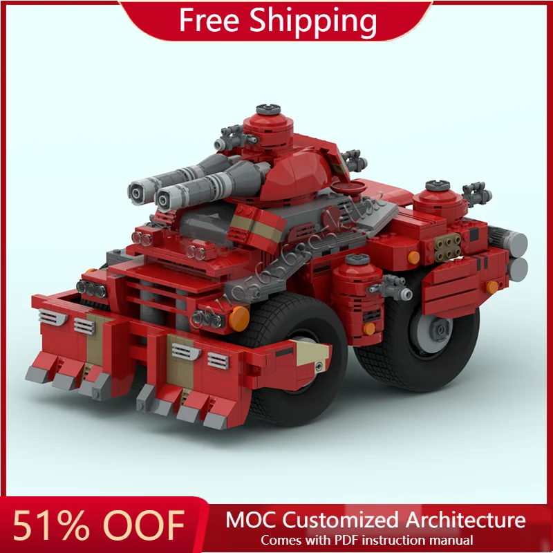 

NEW 1482 PCS Hot Selling MOC Customize CreativeRed Armored Vehicle Technology Brick Truck DIY Toys Kids Christmas Birthday Gifts