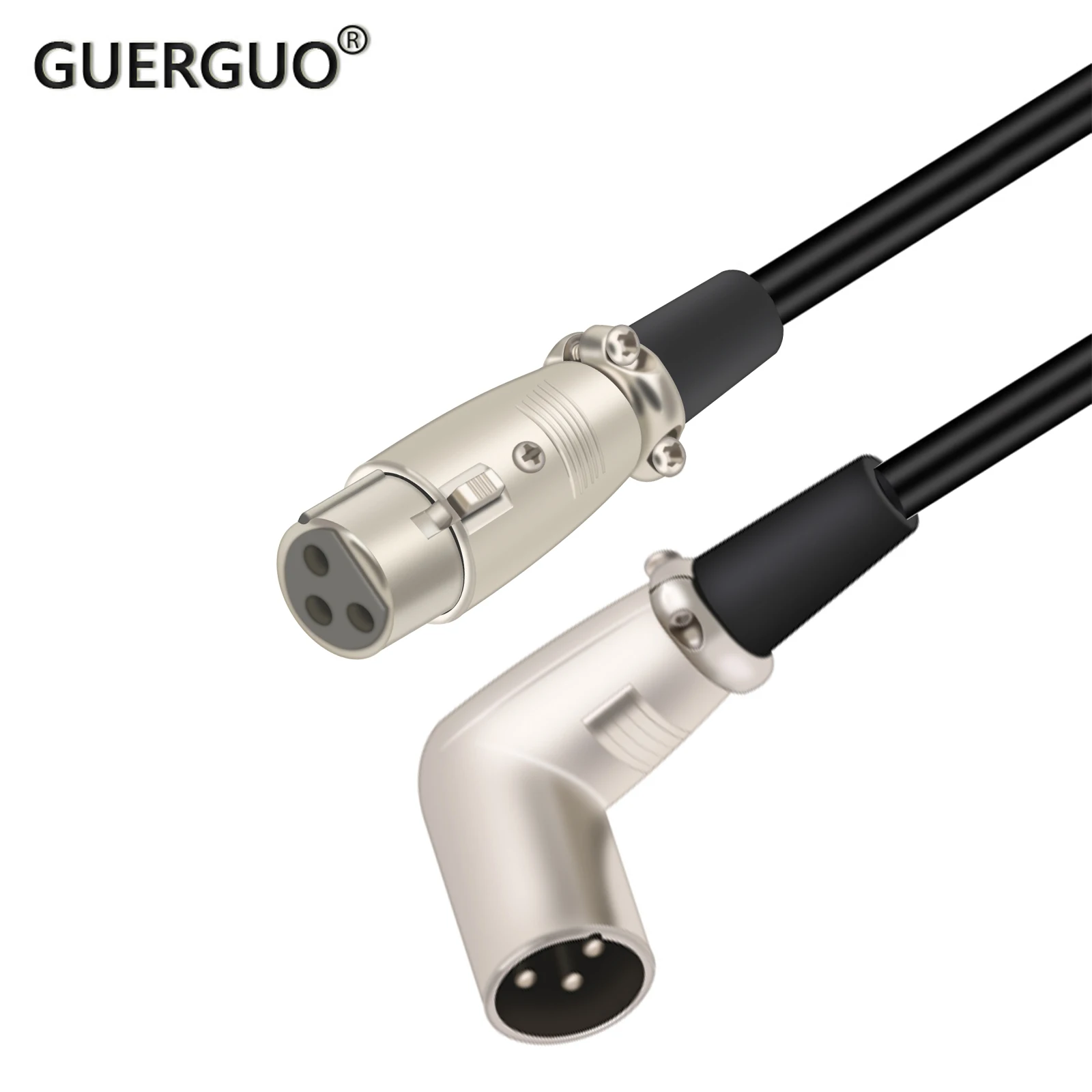 

GuerGuo Right Angled XLR Female to Male 3 Pin Mic Patch Cord for Powered Speakers Recording Devices Canon XLR Microphone Cord