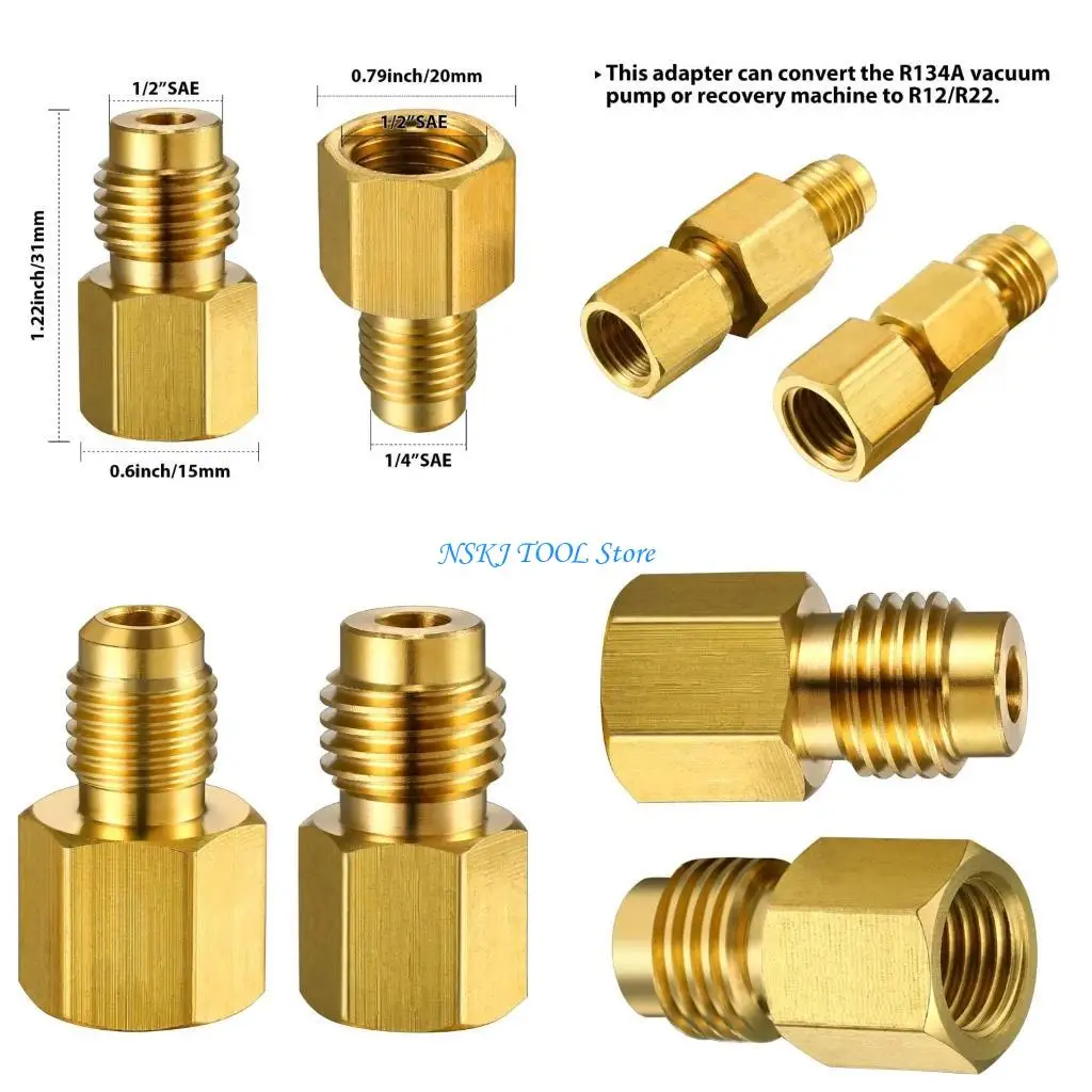 L8RC To R134A Adapter 1/4 Female 1/2 Acme Male Car Conditioner Adapter