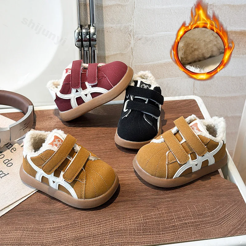 Autumn Winter Children's Casual Cotton Shoes 2025 New Boys Girls Retro Sports Shoes Kids Toddler Non-Slip Comfortable Sneakers
