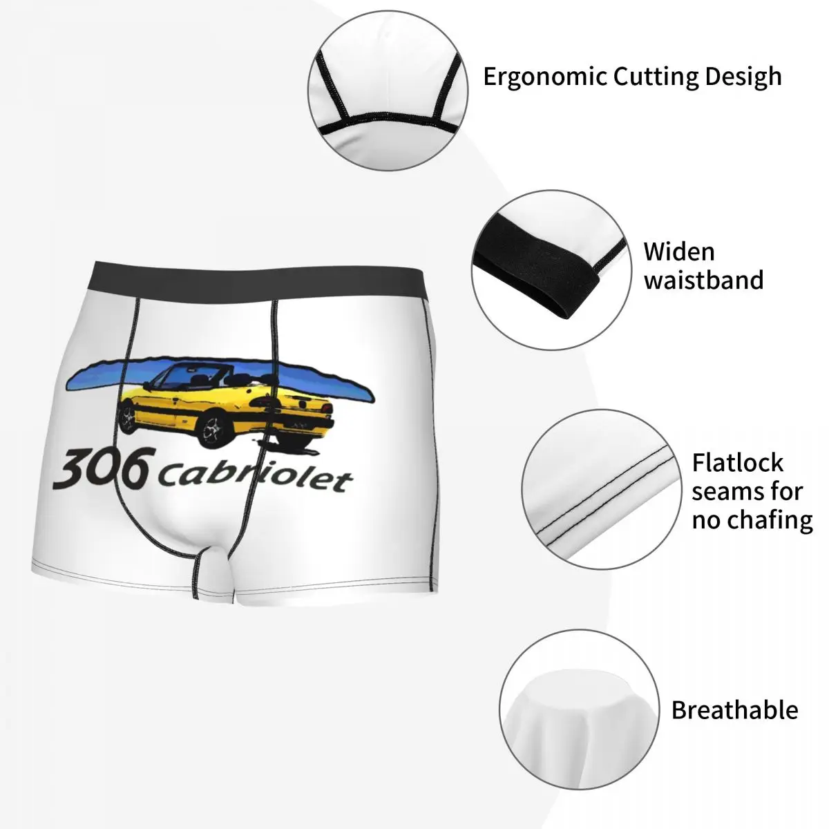 الملاكم السروال السراويل بيجو 306 كابريوليه سراويل الذكور ملابس داخلية مريحة لهدايا صديقها رجل أوم