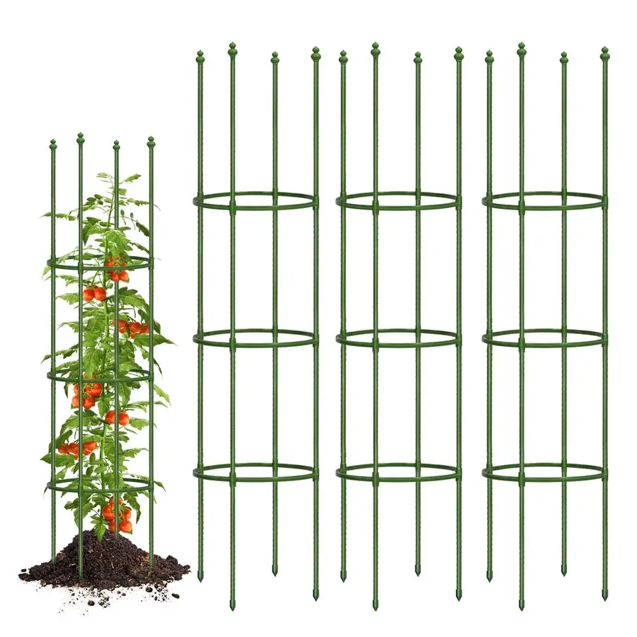 

Набор из 3 опорных каркасов для томатов, регулируемые до 59 дюймов, для сада и горшков, садовые опоры для вьющихся растений