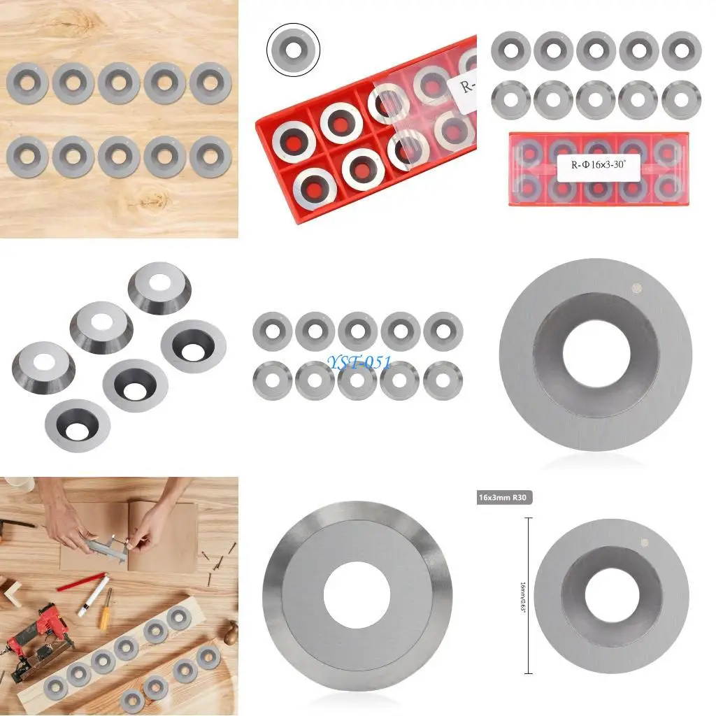 E15A 10pcs Turning Inserts Cutters Replacement of Round Square Woodturning Tool Practical Insert Cutters Accessory