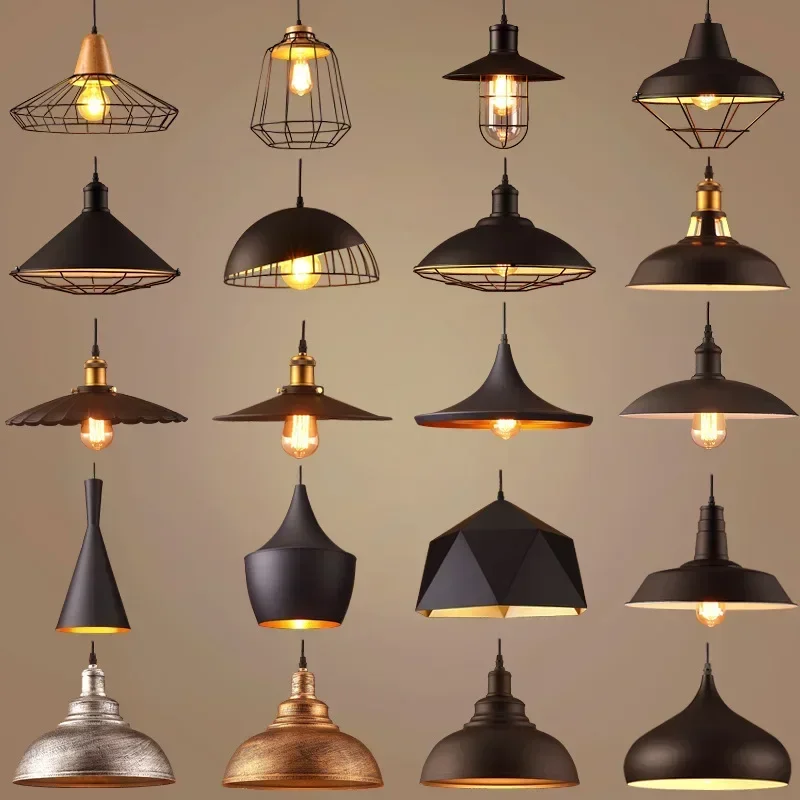 Lampu gantung Vintage, lampu gantung Vintage industri Retro, lampu langit-langit berkilau untuk pencahayaan rumah, ruang makan, dekorasi 27