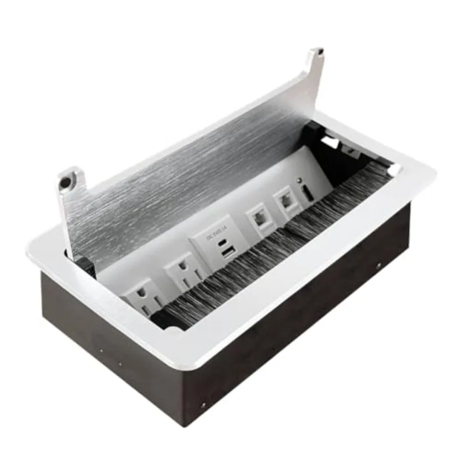 ZESHAN Conference Table Power hub Conference Table connectivity Box with 45 Degree Angle Convenient Plug-in Socket Power Fully