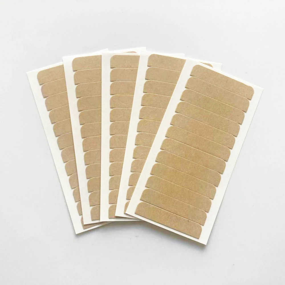 

5 Sheets TATA Hair Extension Tape 4cm*0.8cm Germany Kraft Brown Adhesive Tape for Lace Wig Hair Extension