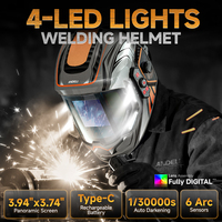 ANDELI Auto Darkening Welding Helmet with Large Viewing True Color Welding Mask 6 Arc Sensor 1/1/1/2 for Welding Cut Grind Area