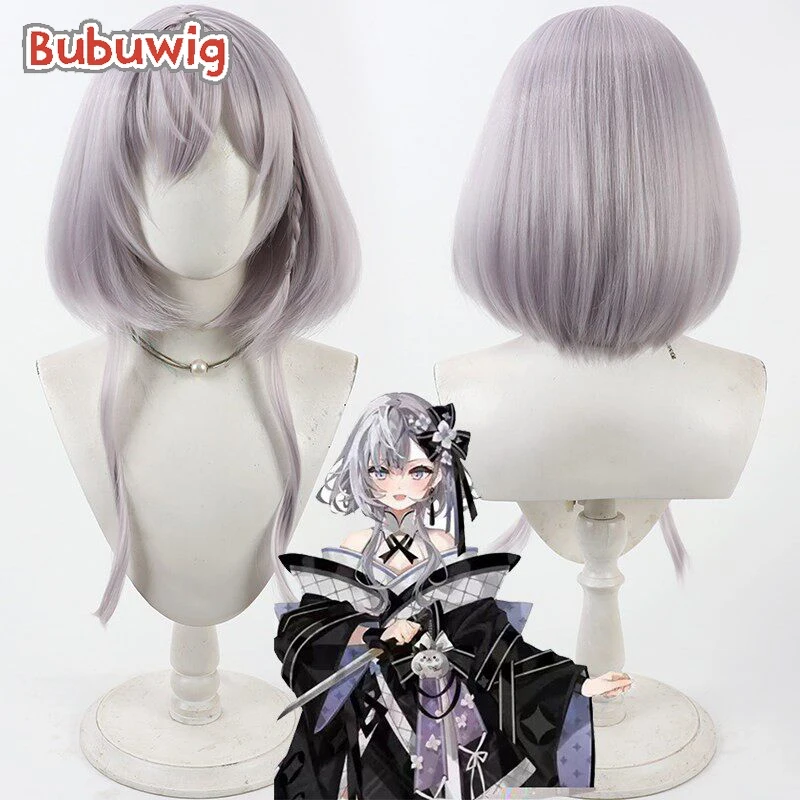 Bubuwig Synthetic Hair Vestia Zeta Cosplay Wigs Virtual YouTuber Vestia Zeta Short Straight Light Purple Bobo Wig Heat Resistant