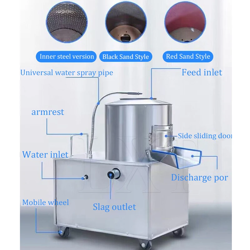 Commercial Electric Potato Peeler Machine Peeling Cleaning Industrial Washing Fruit Vegetable Washer