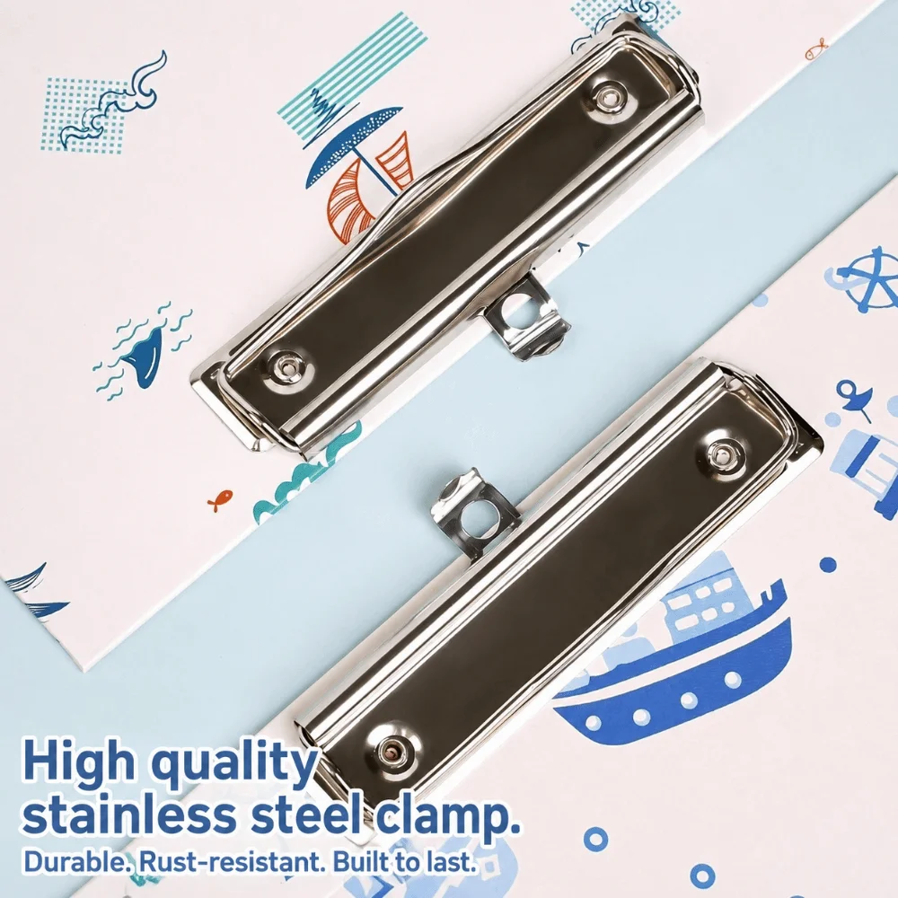 Durable With Side Ruler Clipboard Poetic Ocean Pattern Portable Writing Pad Folder Paper Document Holder Gift