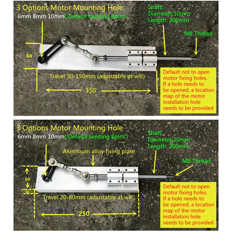 DC 12V/24V Telescopic Linear Actuator Reciprocating Cycle Linear Adjustable Speed Telescopic Linear Actuator Stroke 2-8CM 3-15CM